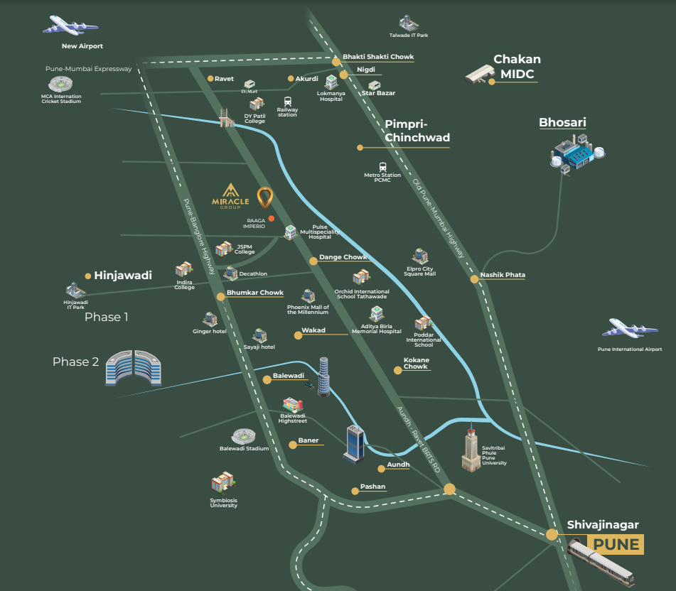 Miracal tathawade map